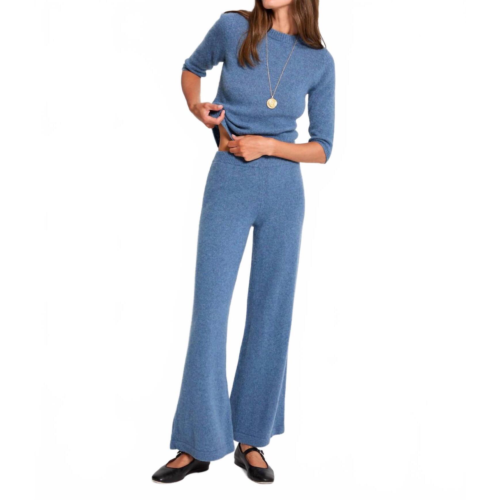 New Suzie Kondi Zephyra Cashmere Pants In Denim